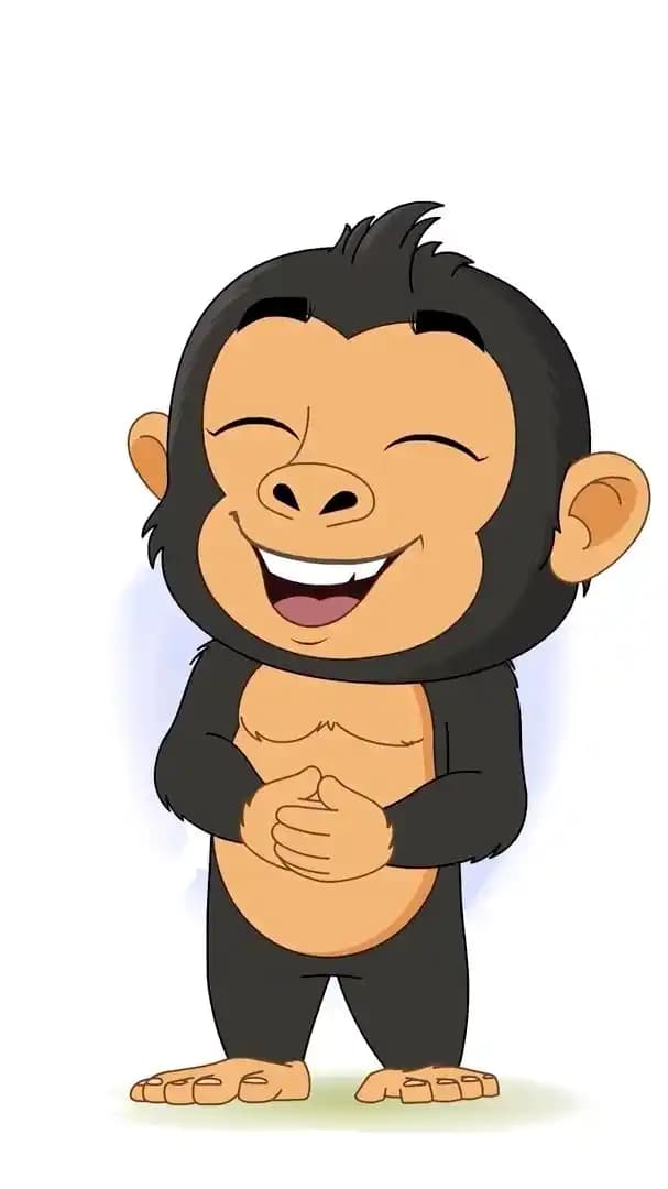 A Gorilla character vector animated laughing pose AKA Goru The Gorilla