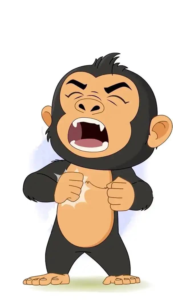 A Gorilla character vector animated angry pose AKA Goru The Gorilla
