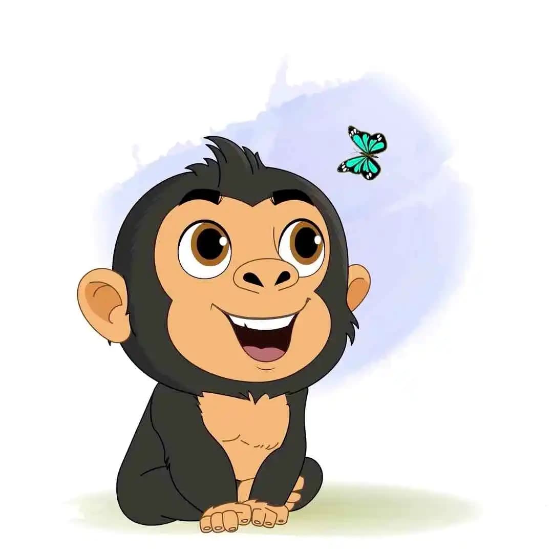 A Gorilla character vector sitting on ground animated pose AKA Goru The Gorilla