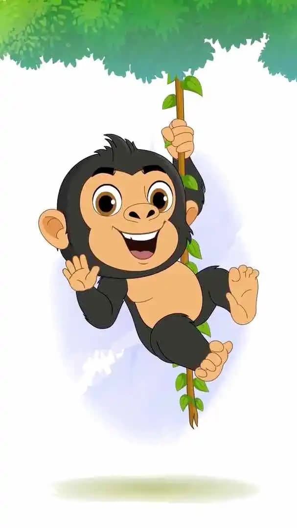 A Gorilla character vector animated swinging pose AKA Goru The Gorilla
