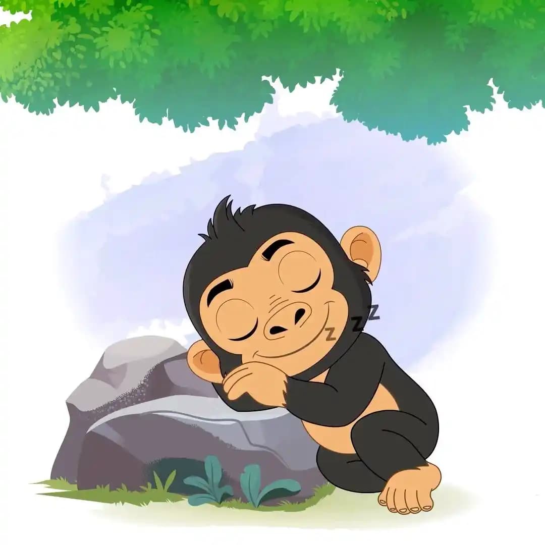 A Gorilla character vector animated sleeping pose AKA Goru The Gorilla