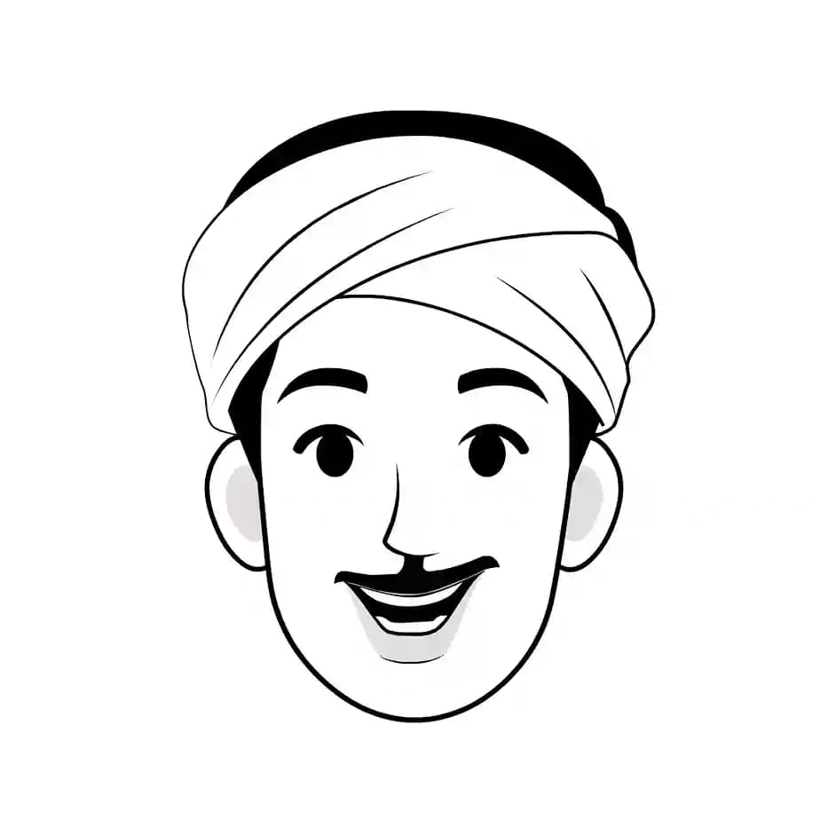 Indian Villager Animated Vector Cartoon Character Face Expression Sheet AKA Ram Singh