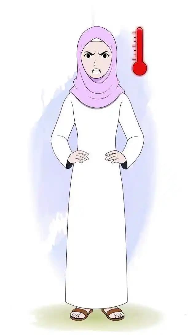 Islamic hijab woman character angry animated pose AKA Aafreen