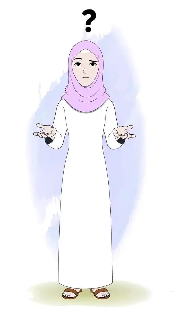 Islamic hijab woman character confused animated pose AKA Aafreen