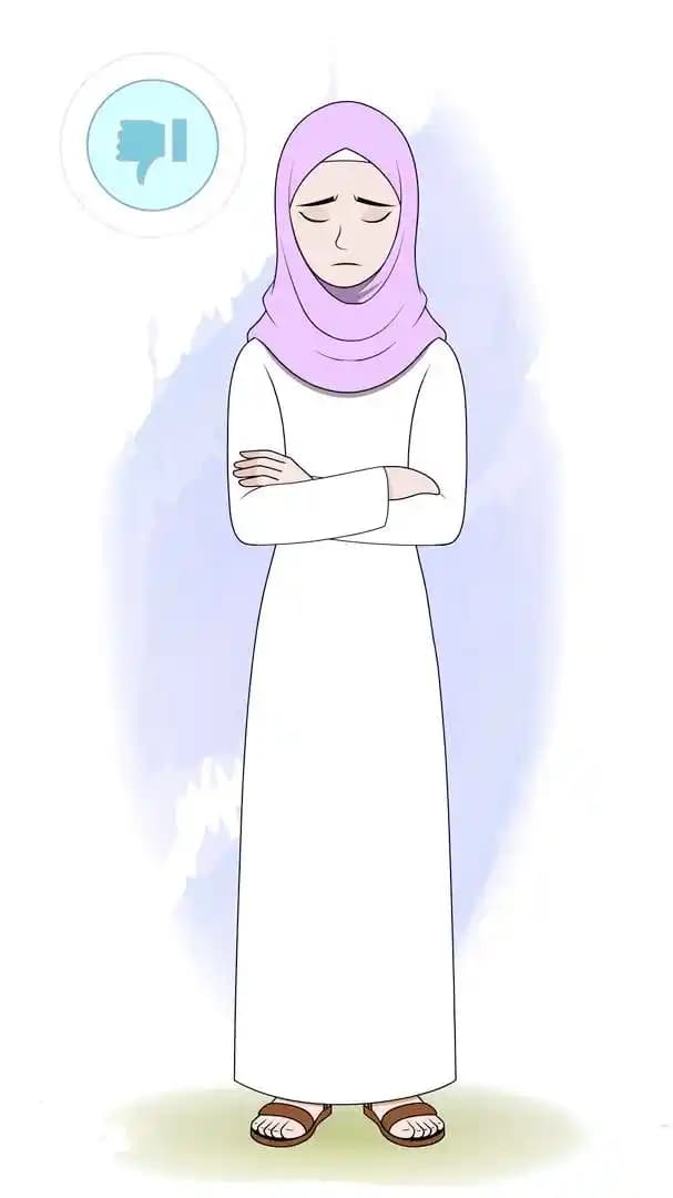 Islamic hijab woman character sad animated pose AKA Aafreen