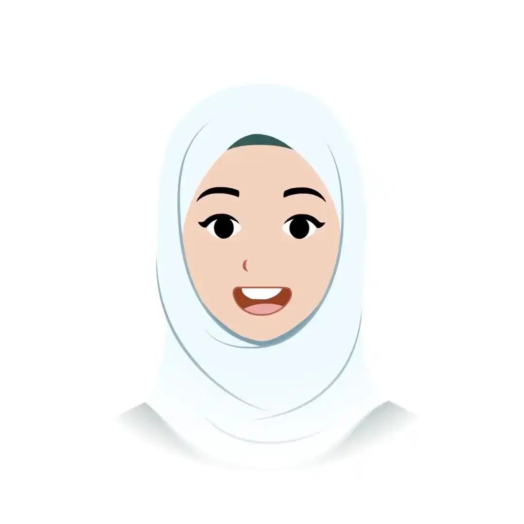 Muslim islamic young woman animated vector face expression pose AKA Samira