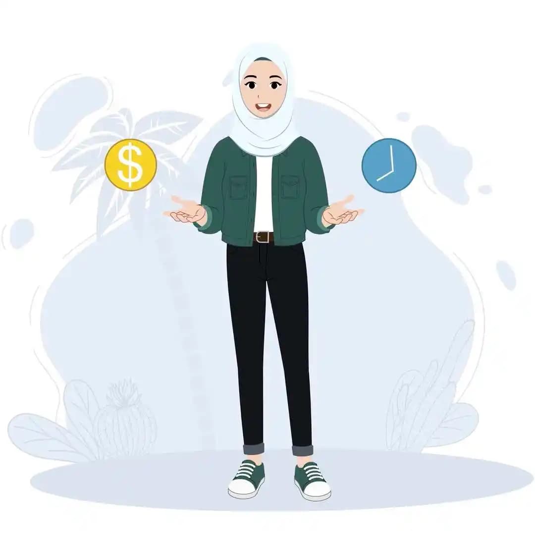 Muslim islamic young woman vector talking animation AKA Samira