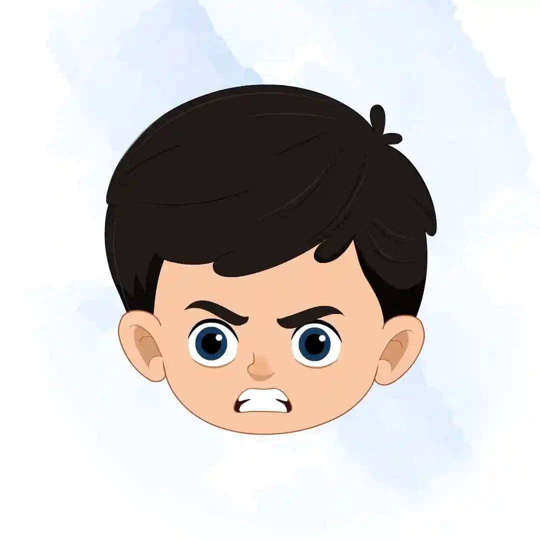 Village Young Boy Animated Vector Cartoon Character Face Expression Sheet AKA Vihaan
