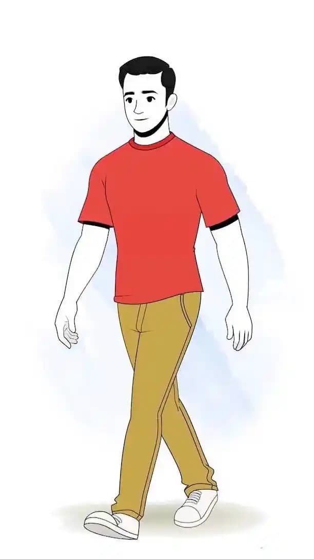 2d cartoon muscular man character vector animated walk cycle pose AKA Nick