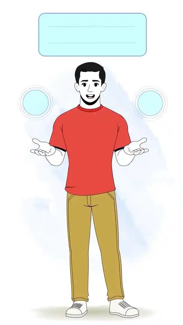 2d cartoon muscular man character vector talking animated pose AKA Nick