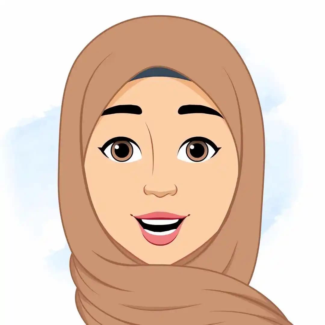 Female muslim arab cartoon character animated face expression vector pose AKA Aashma