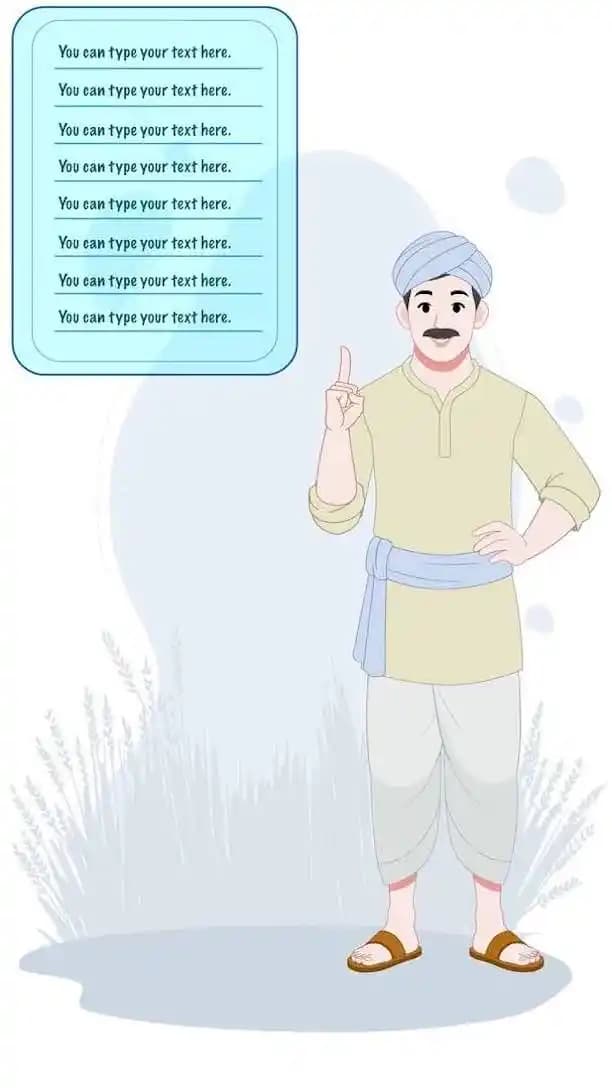 An Indian farmer 2d character talking animated cartoon vector AKA Anand