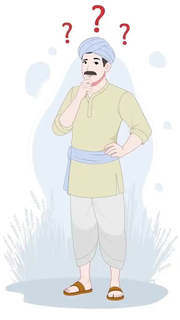 An Indian farmer 2d character thinking animated cartoon vector AKA Anand