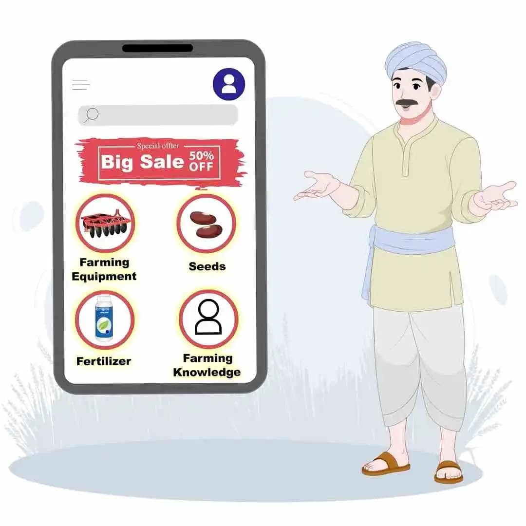 An Indian farmer 2d character talking animation cartoon vector AKA Anand