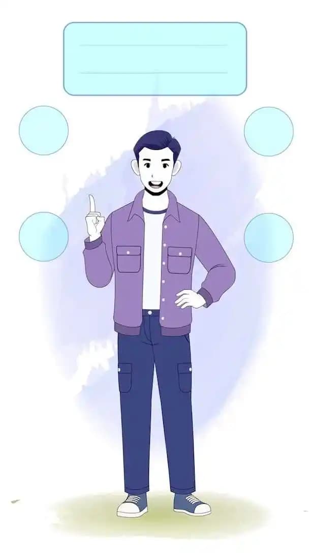 Cartoon young man 2d character talking animated vector pose AKA Bryce