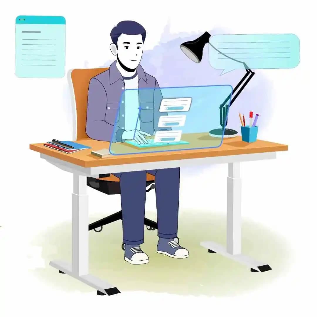 Cartoon young man 2d character working animated vector pose AKA Bryce