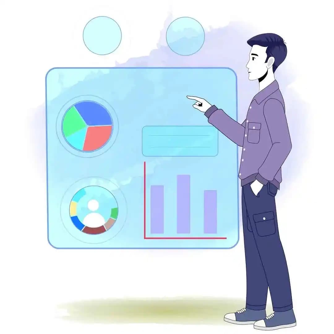 Cartoon young man 2d character giving presentation animated cartoon vector AKA Bryce