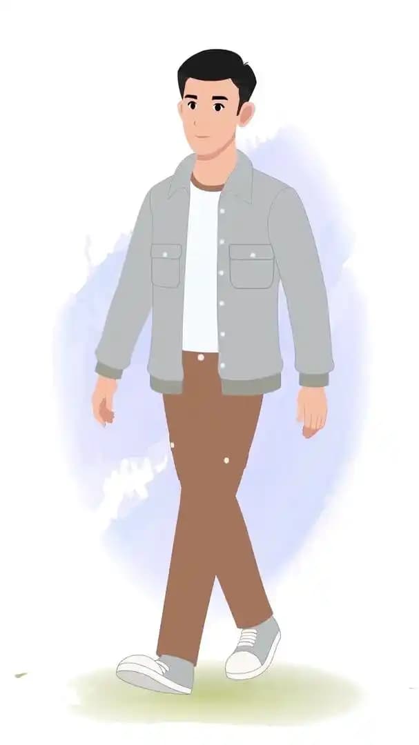 Cartoon man 2d character walking animated vector AKA Logan