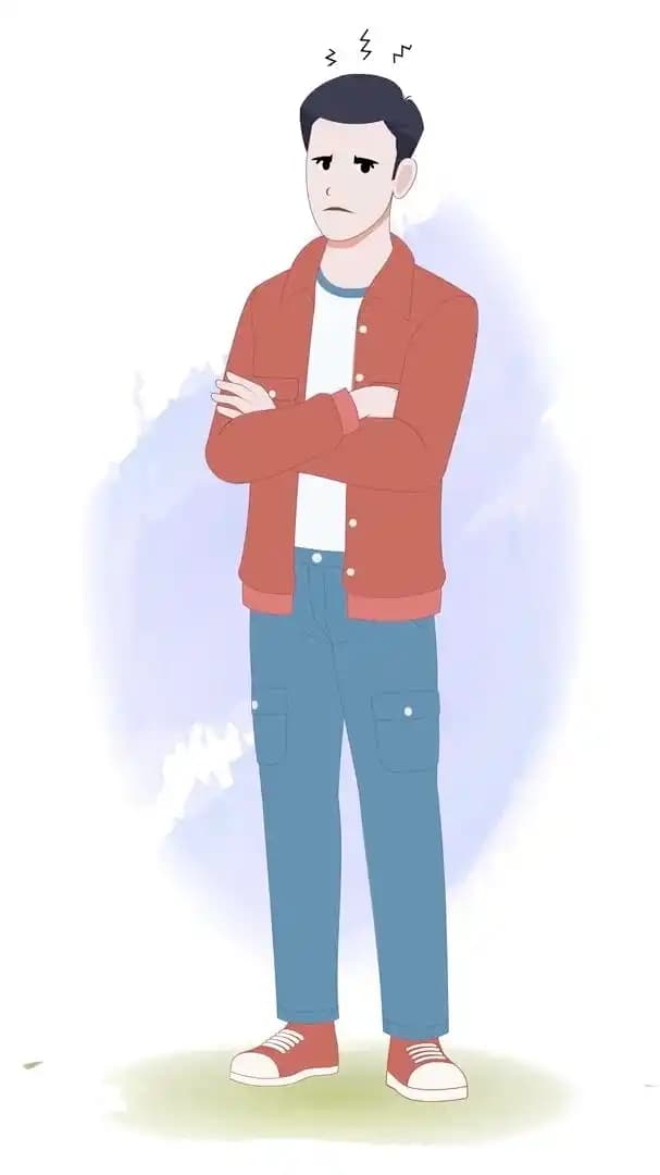 Cartoon young man character in casual clothes annoyed animated vector pose AKA Alvin