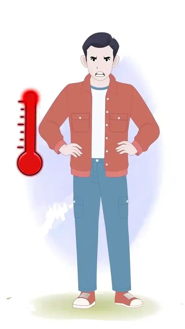 Cartoon young man character in casual clothes angry animated vector pose AKA Alvin