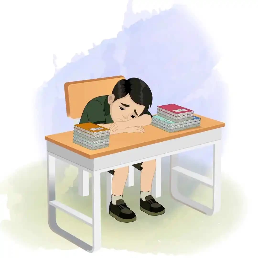 School boy feeling sad animated vector cartoon character AKA Chirag