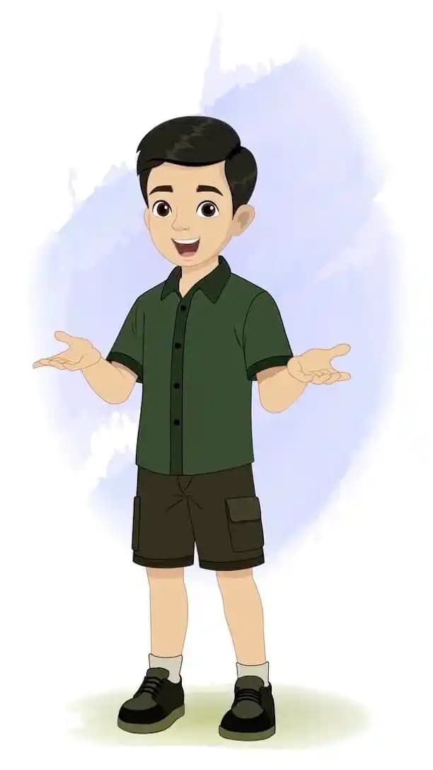 Flat design boy character one third talking animated vector cartoon character AKA Chirag