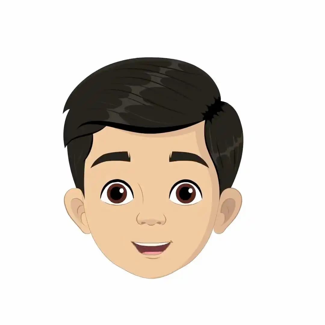 School boy multiple face expression animated vector cartoon character AKA Chirag