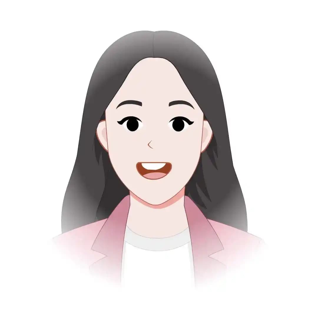 Young girl multiple face expression animated vector cartoon character AKA Molly