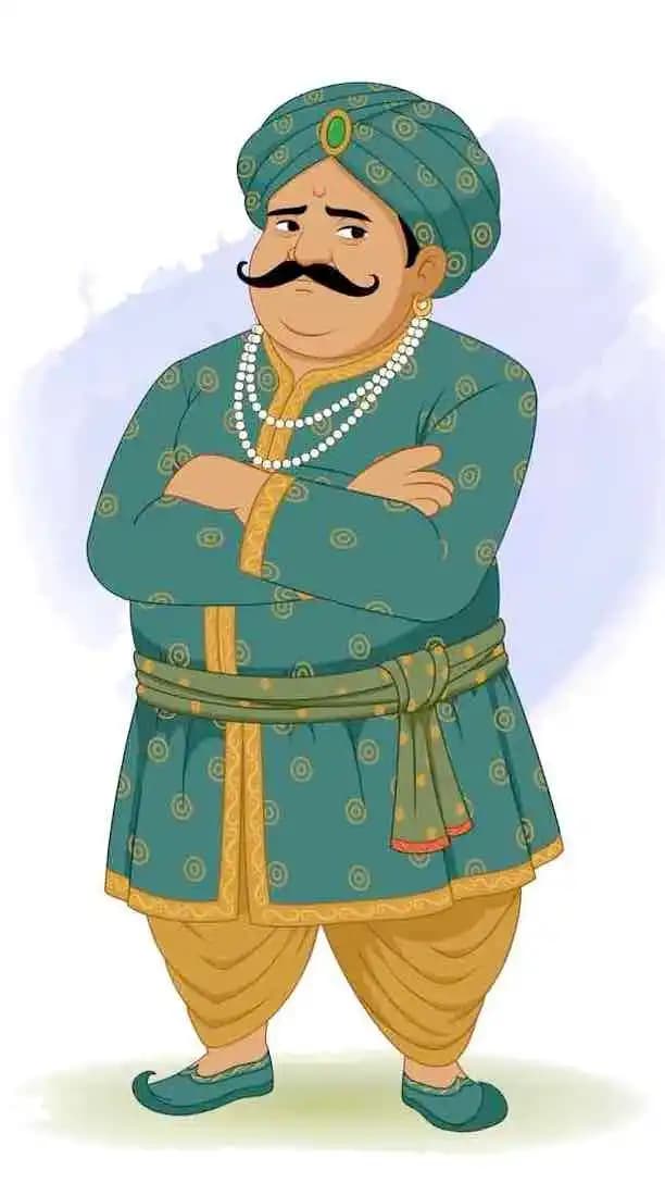 Cartoon vector annoyed Indian royal man animated character AKA Daulat Seth