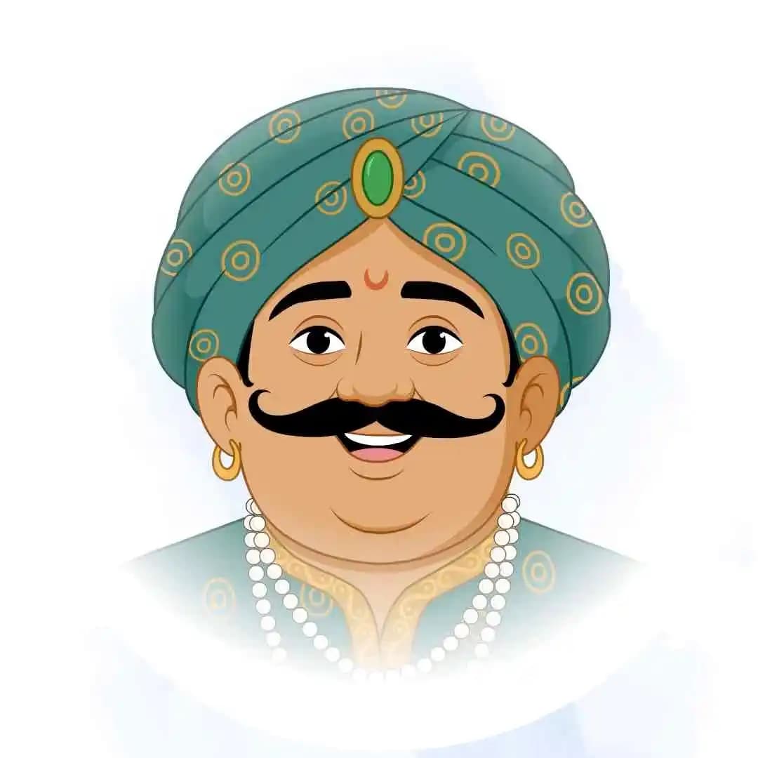 Cartoon character royal man animated face expression vector AKA Daulat seth