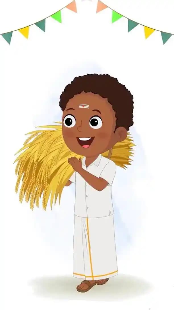 2d character young farmer cartoon kid animated walk cycle carrying crops bundle